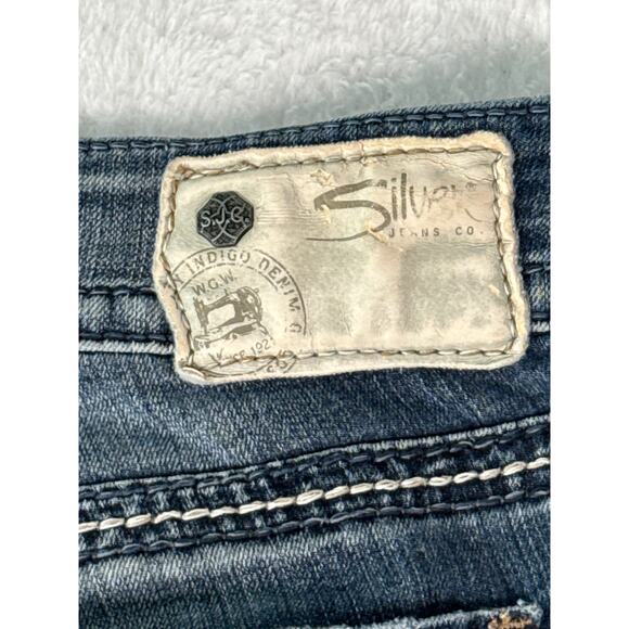 Silver Jeans Suki Flare Jeans Womens Size 27x32 Destroyed Thick Stitch Y2K - Picture 9 of 9